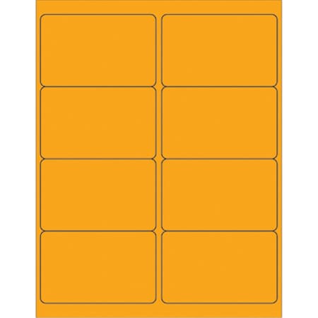 Officespace 4 x 2.5 in. Fluorescent Orange Rectangle Laser Labels, 800PK OF2822225